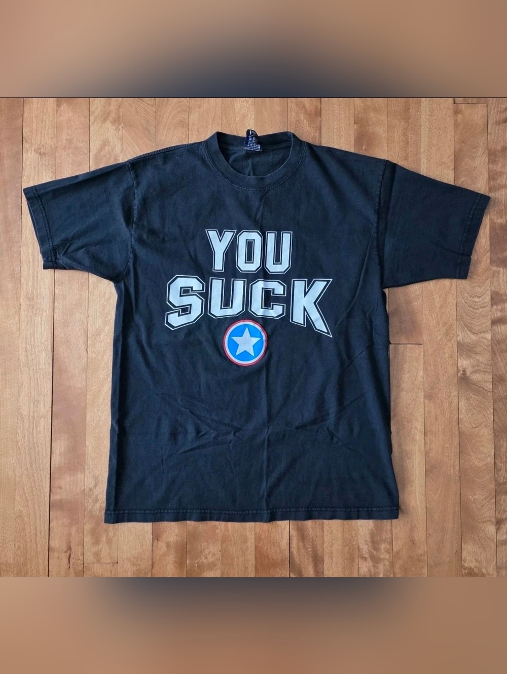 WWE Kurt Angle You Suck It's True Size Men's L Black T-shirt 2003